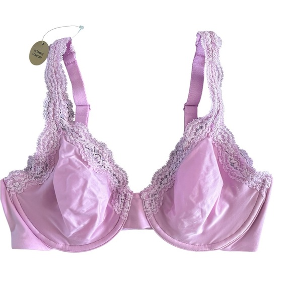 Wacoal Women’s Lace Trim Lavender - Size 34D Softy Styled Underwire Bra - Picture 4 of 7